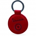 Keyring leather, red