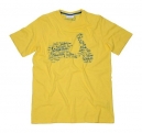 Póló férfi, Retro print, sárga